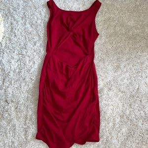 Red cut out center dress